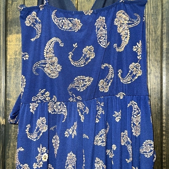 Kaileigh Jumpsuit S Stitch Fix NWT Paisley Print Wide Leg Tie Waist Pockets Blue - Picture 8 of 11